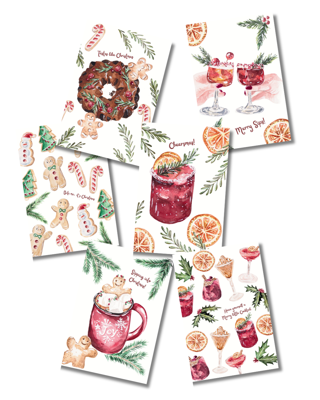 Kerstkaart Gingerbread Krans - Aquarel