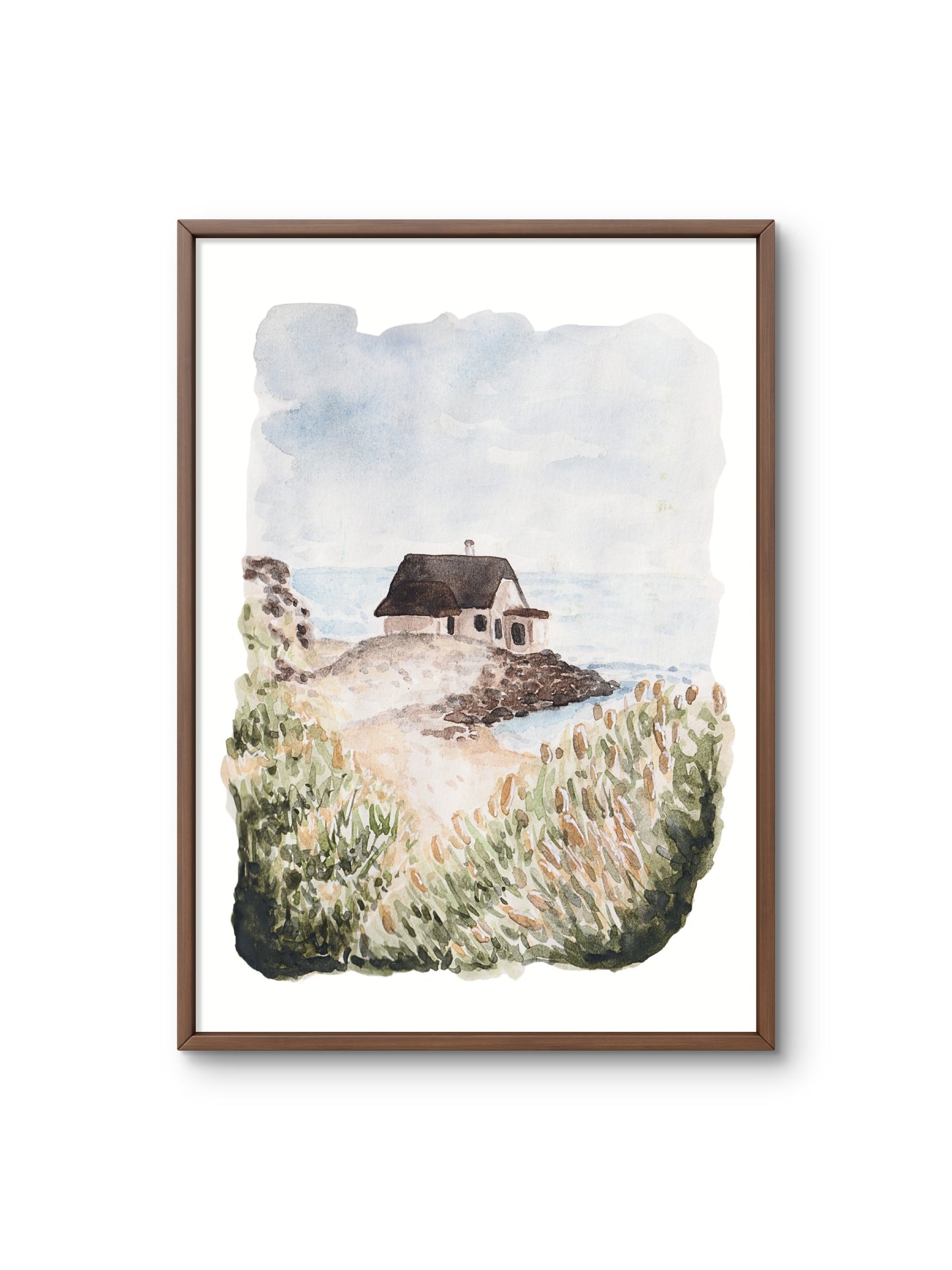 Poster Huisje op het strand
