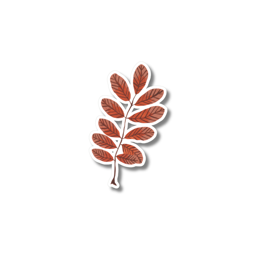 Sticker Blad Herfst Rood
