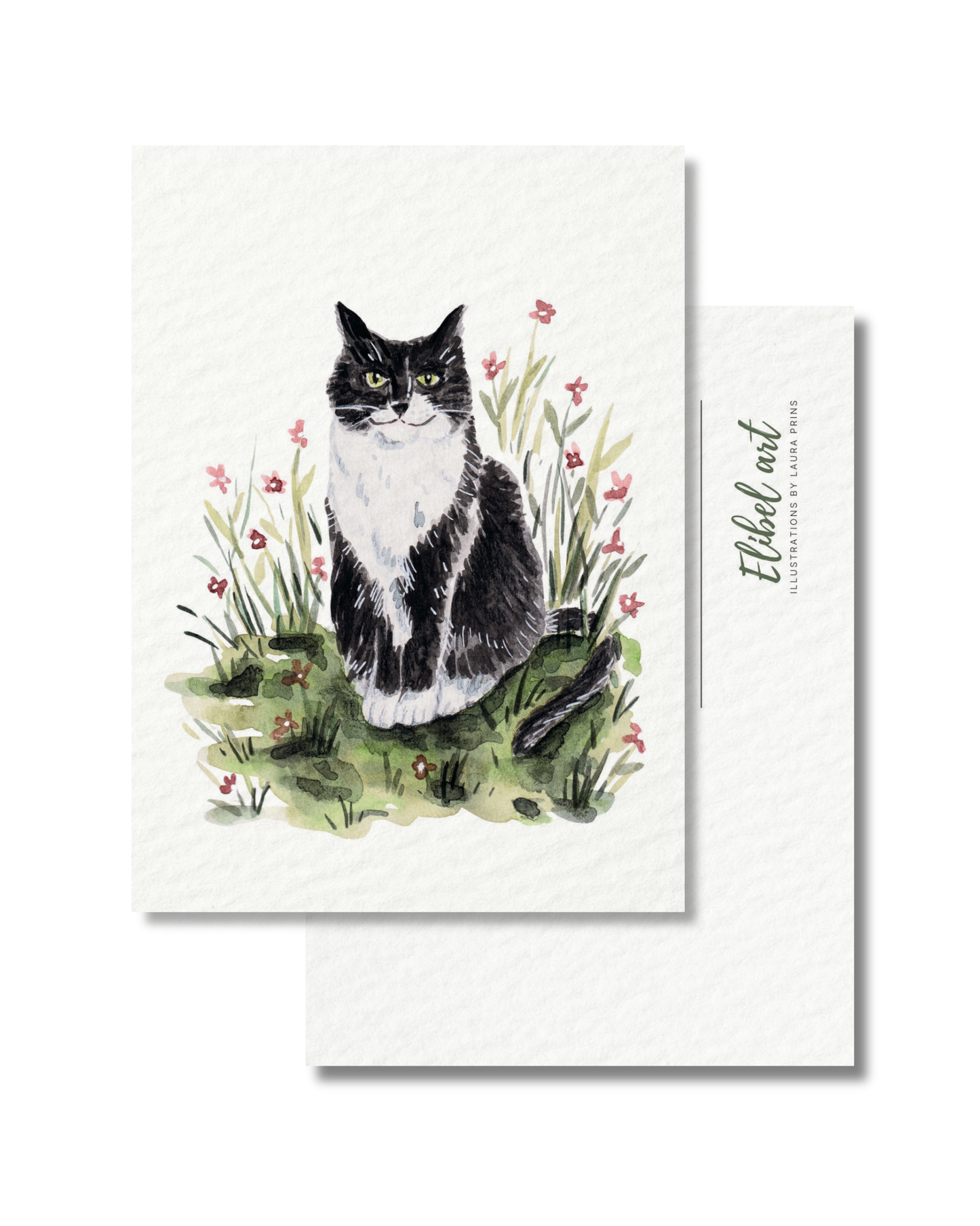 Ansichtkaart Poes in de Tuin