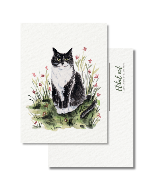 Ansichtkaart Poes in de Tuin