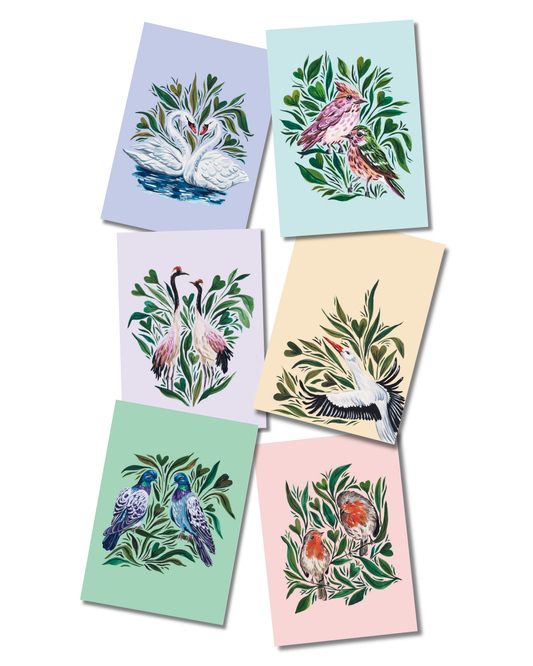 Wenskaart Botanische Roodborstjes