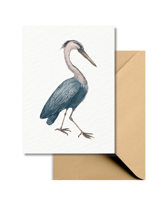 Wenskaart Blauwe Reiger