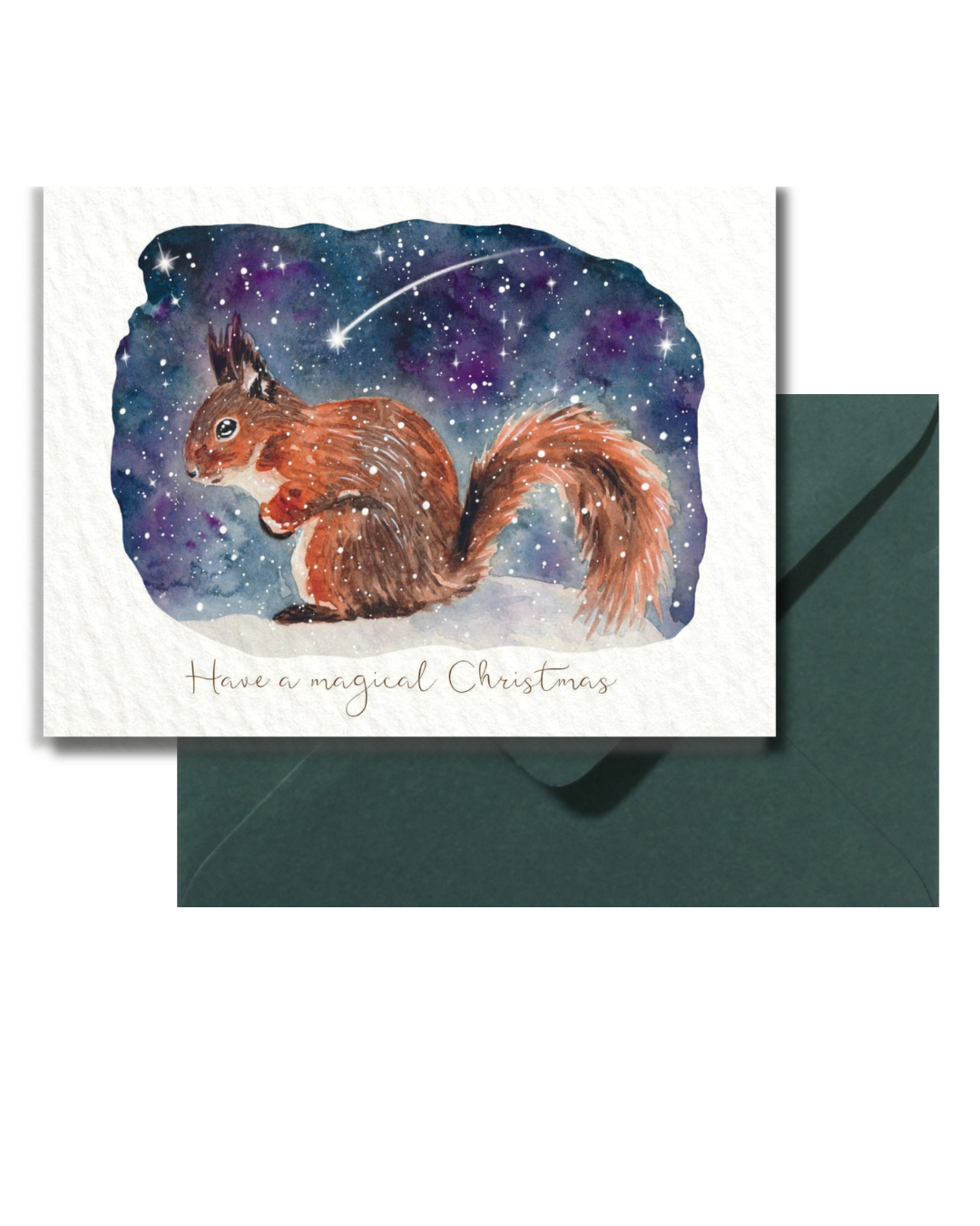 Set van 5 Kerstkaarten – Magische Winterdieren