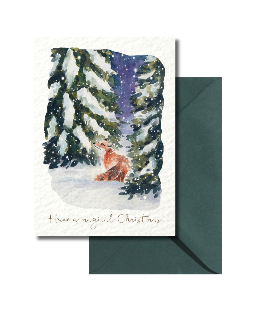 Set van 5 Kerstkaarten – Magische Winterdieren